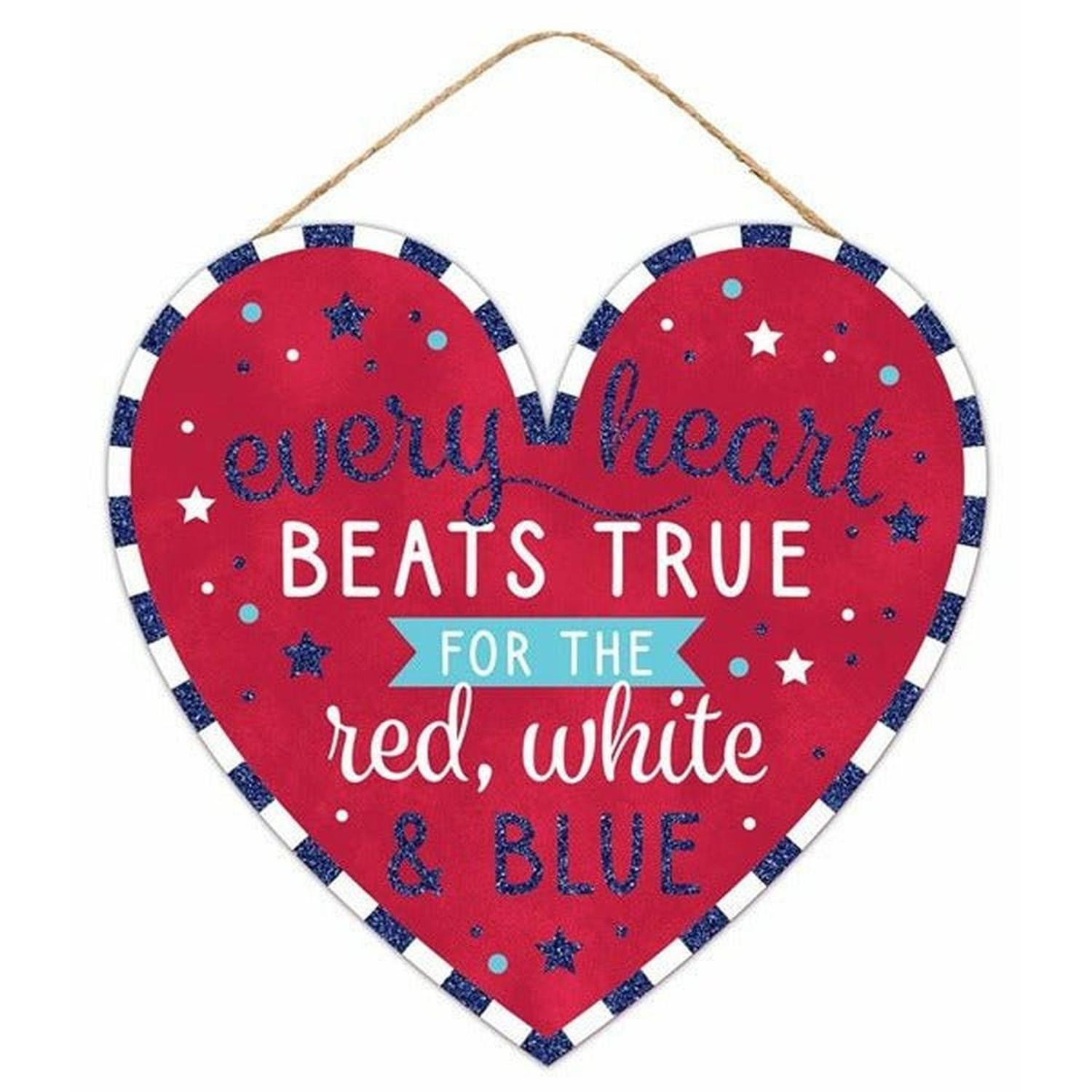 12" Wooden Sign: Heart Beats True