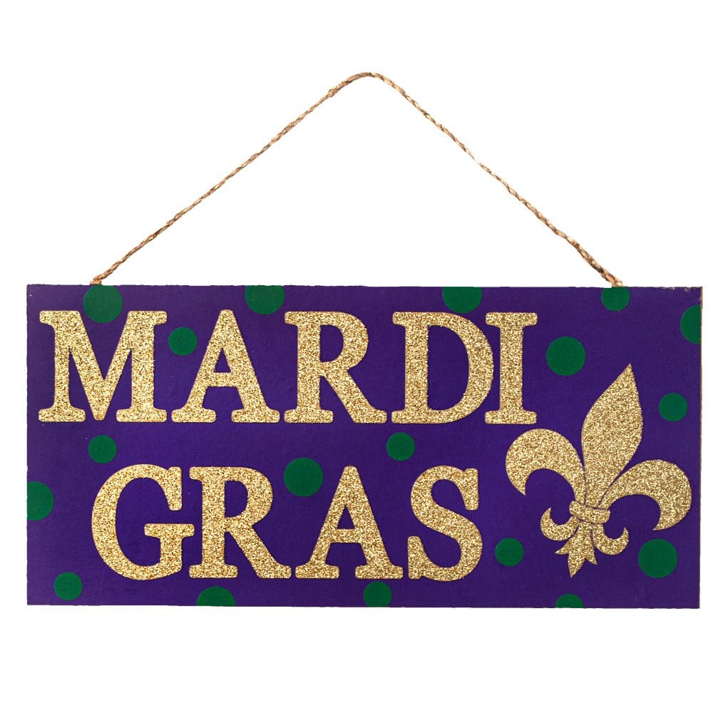 Shop For 12" Wooden Sign: Mardi Gras Fleur at Michelle's aDOORable Creations