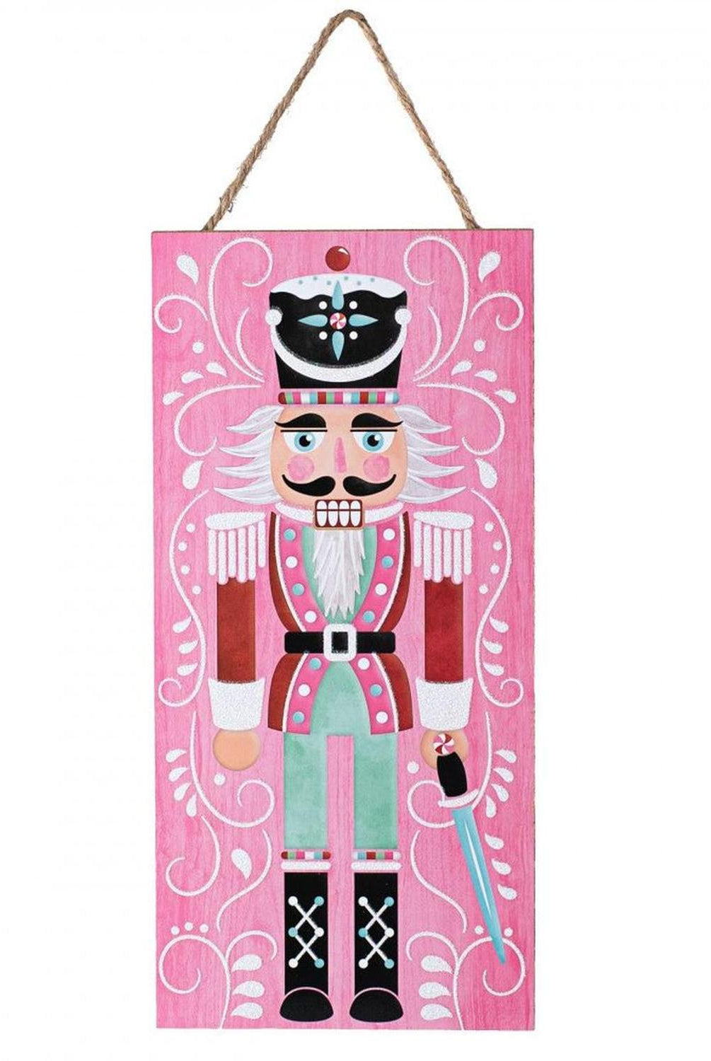 12" Wooden Sign: Nutcracker Pink