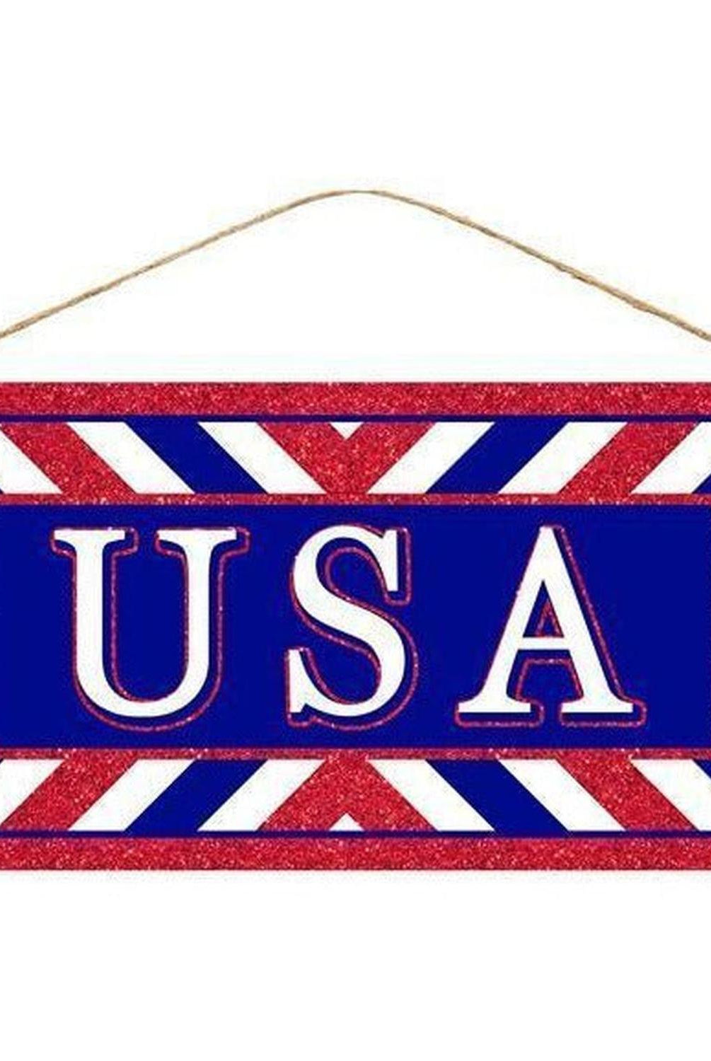 12" Wooden Sign: USA