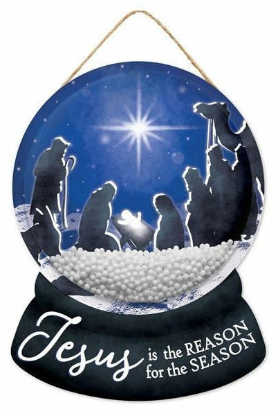 Shop For 12" Wooden Snow Globe Sign: Jesus Is The Reason at Michelle's aDOORable Creations