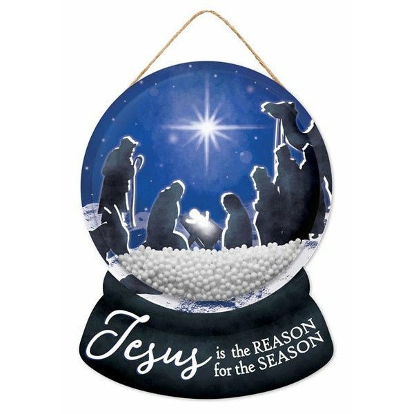 Shop For 12" Wooden Snow Globe Sign: Jesus Is The Reason at Michelle's aDOORable Creations