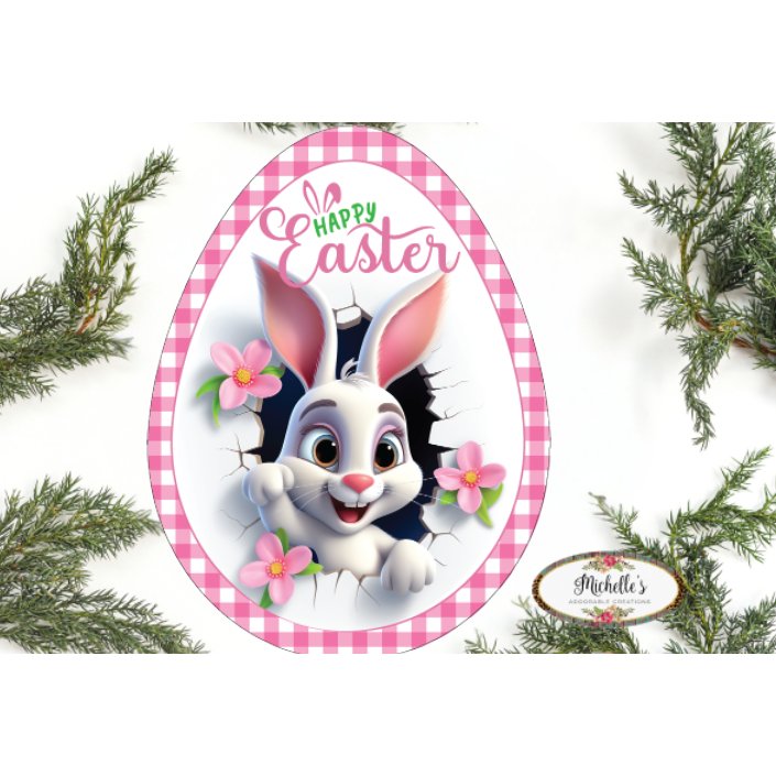 Shop For 12in Waterproof Sign: Happy Easter Bunny Egg at Michelle's aDOORable Creations