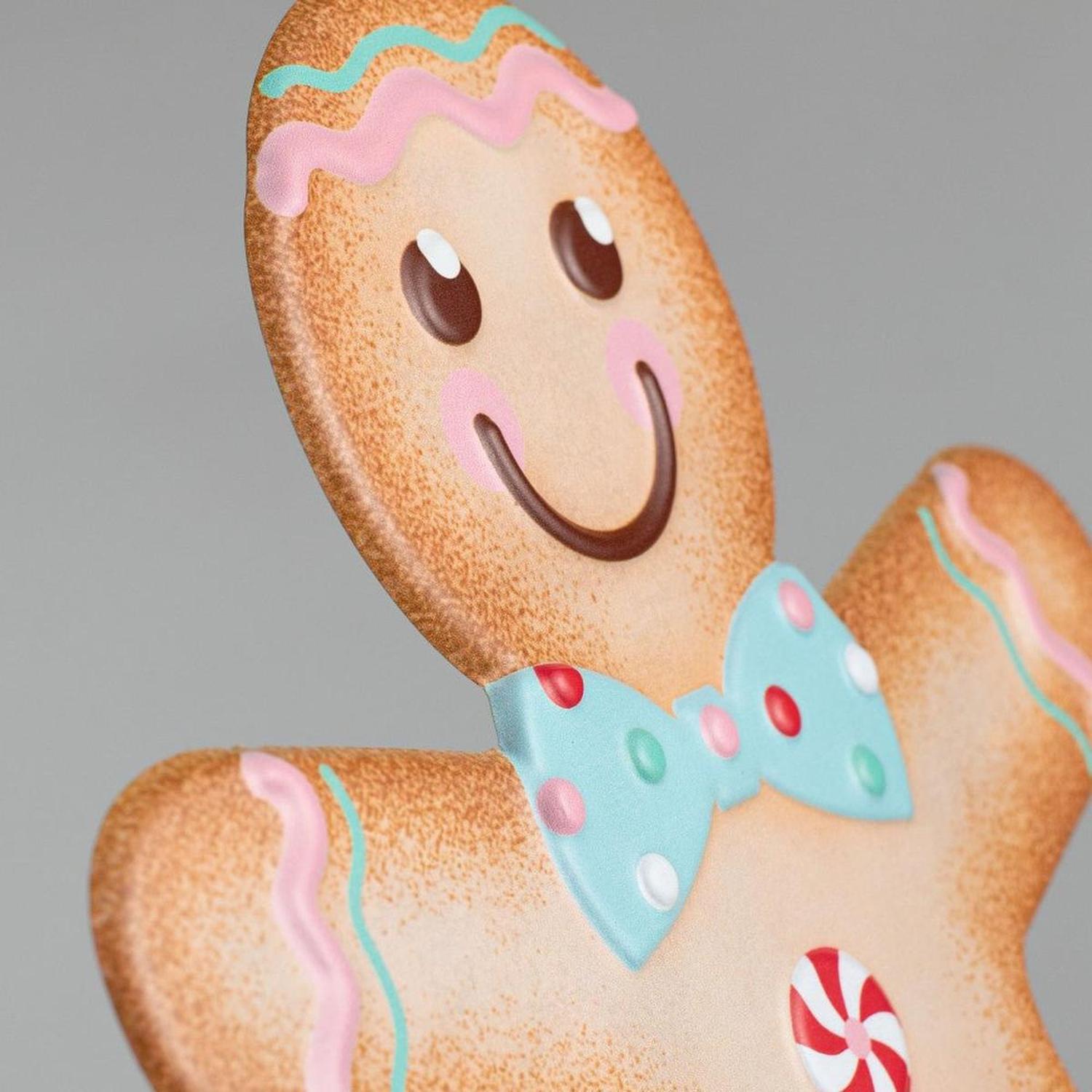 Shop For 13" Metal Embossed Gingerbread: Boy (Pink) at Michelle's aDOORable Creations