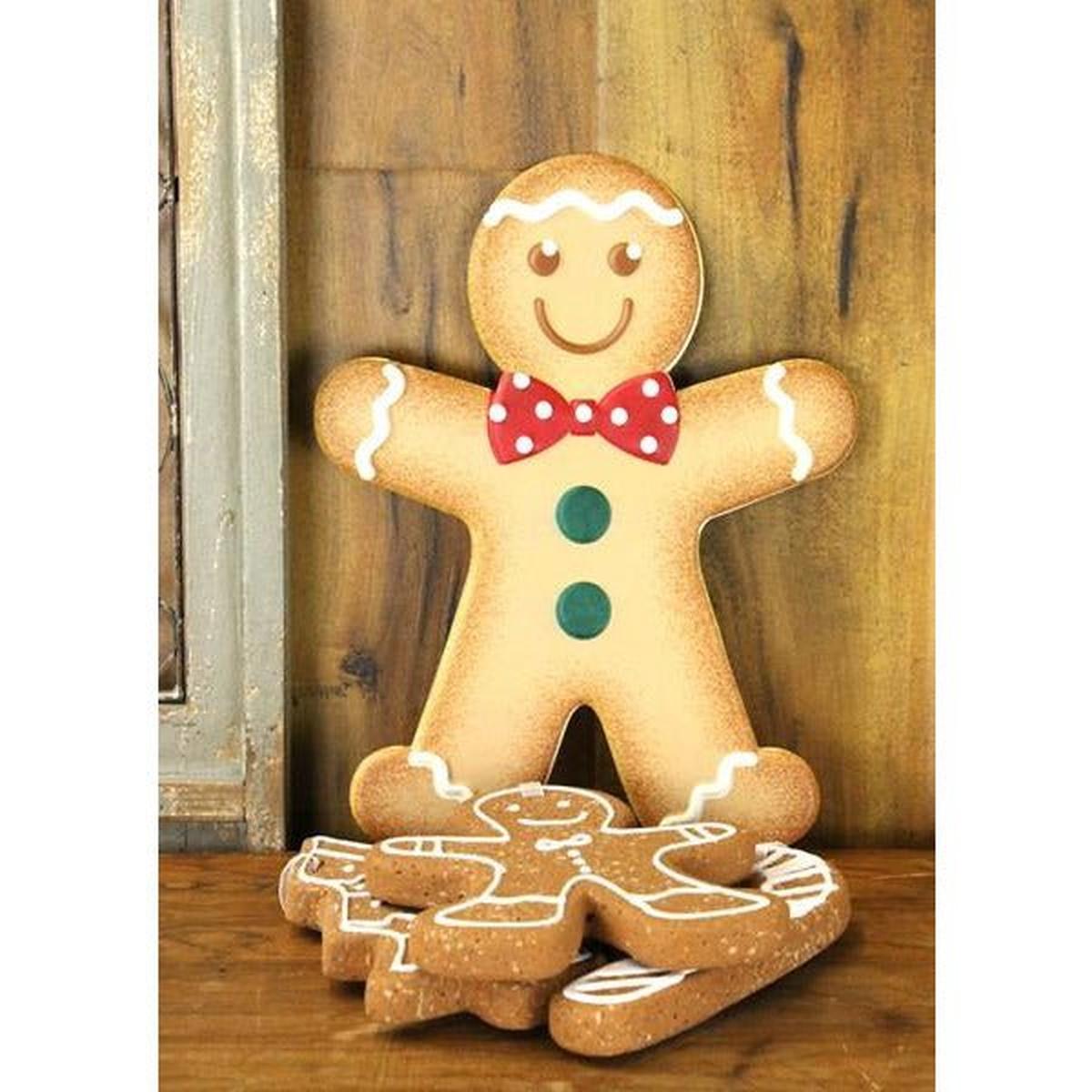 Shop For 13" Metal Embossed Gingerbread: Boy (Red) at Michelle's aDOORable Creations