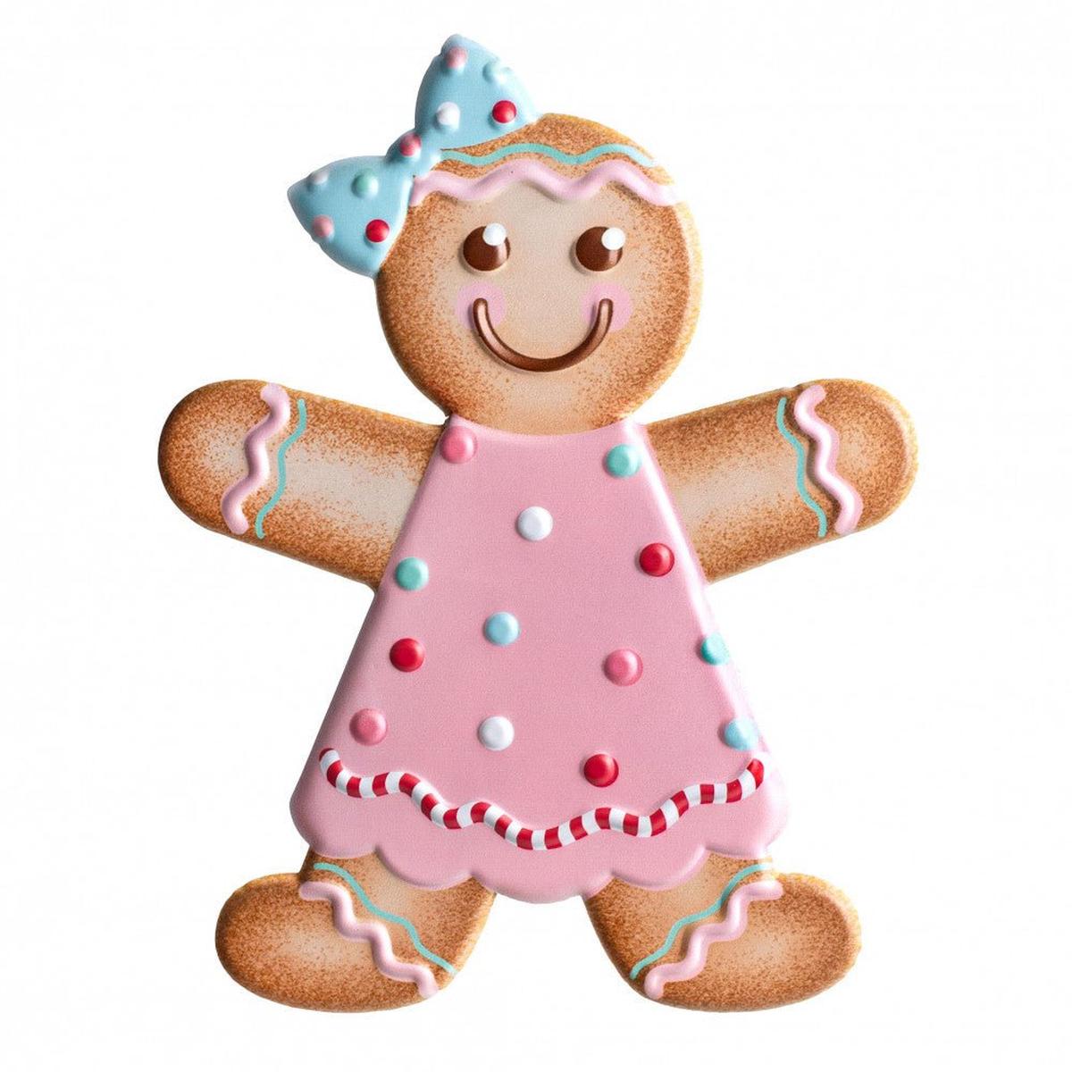 Shop For 13" Metal Embossed Gingerbread: Girl (Pink) at Michelle's aDOORable Creations