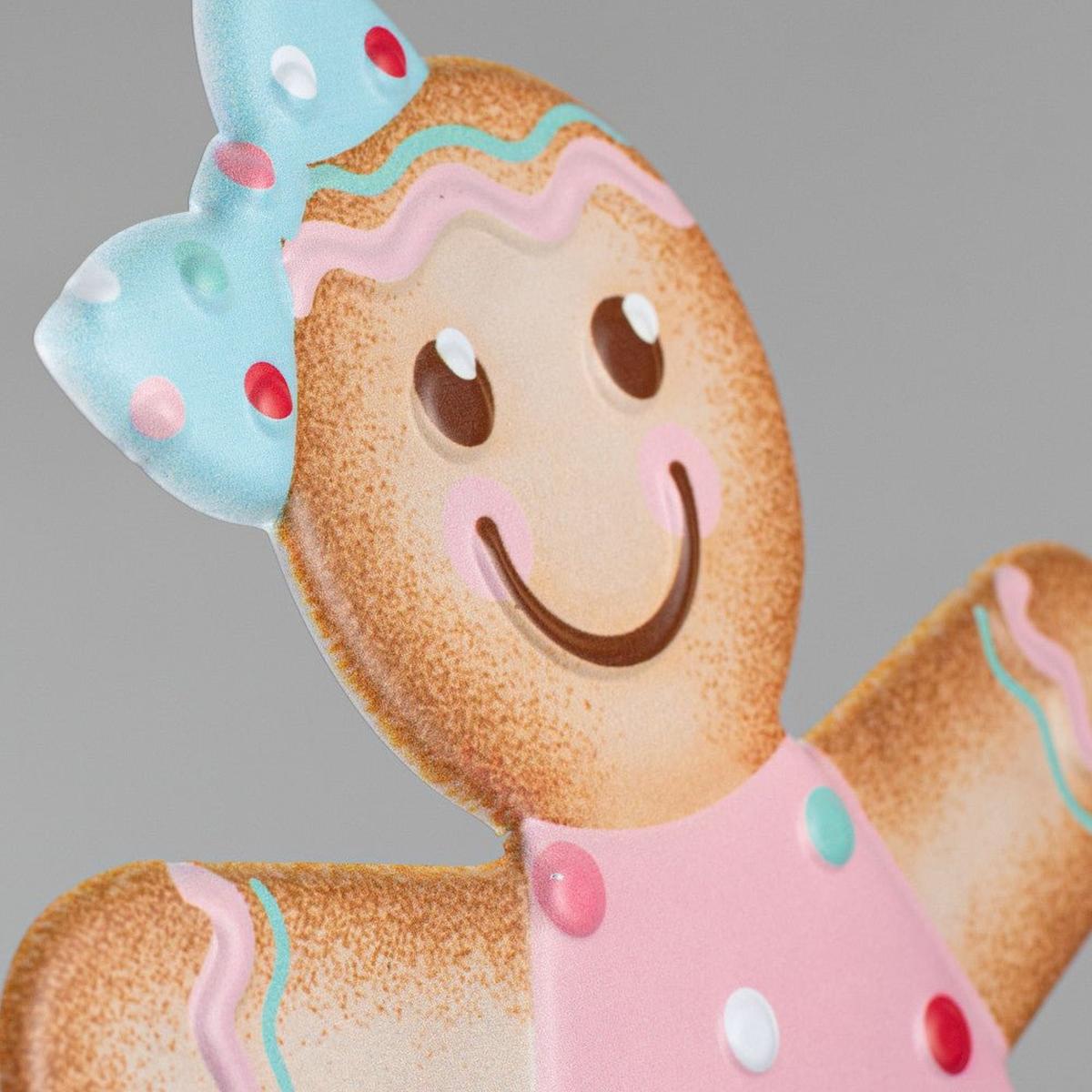 Shop For 13" Metal Embossed Gingerbread: Girl (Pink) at Michelle's aDOORable Creations