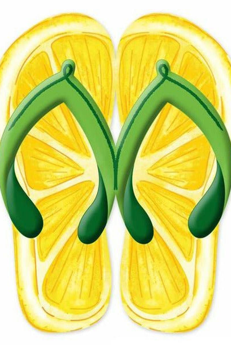 Shop For 13" Metal Embossed Flip Flops: Lemon at Michelle's aDOORable Creations