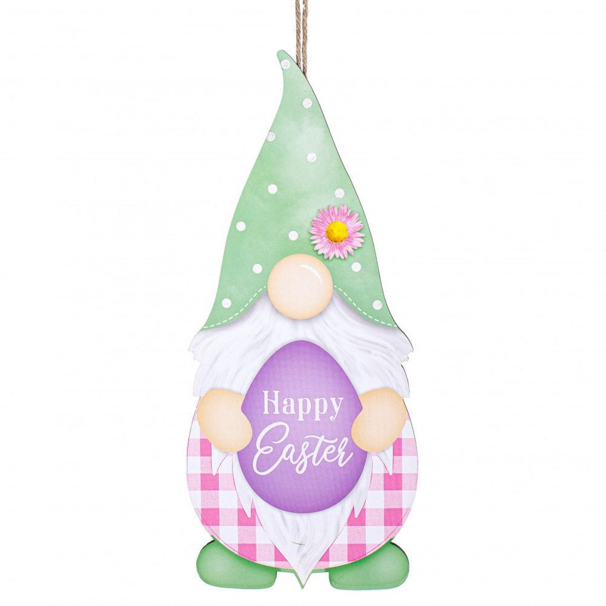 Shop For 13" Wooden Gnome Shaped Sign: Easter Gnome at Michelle's aDOORable Creations