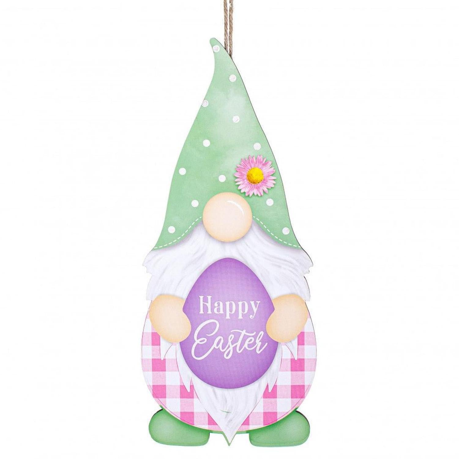 Shop For 13" Wooden Gnome Shaped Sign: Easter Gnome at Michelle's aDOORable Creations
