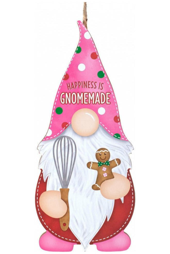 13" Wooden Gnome Shaped Sign: Happiness Gnomemade - Michelle's aDOORable Creations - Wooden/Metal Signs
