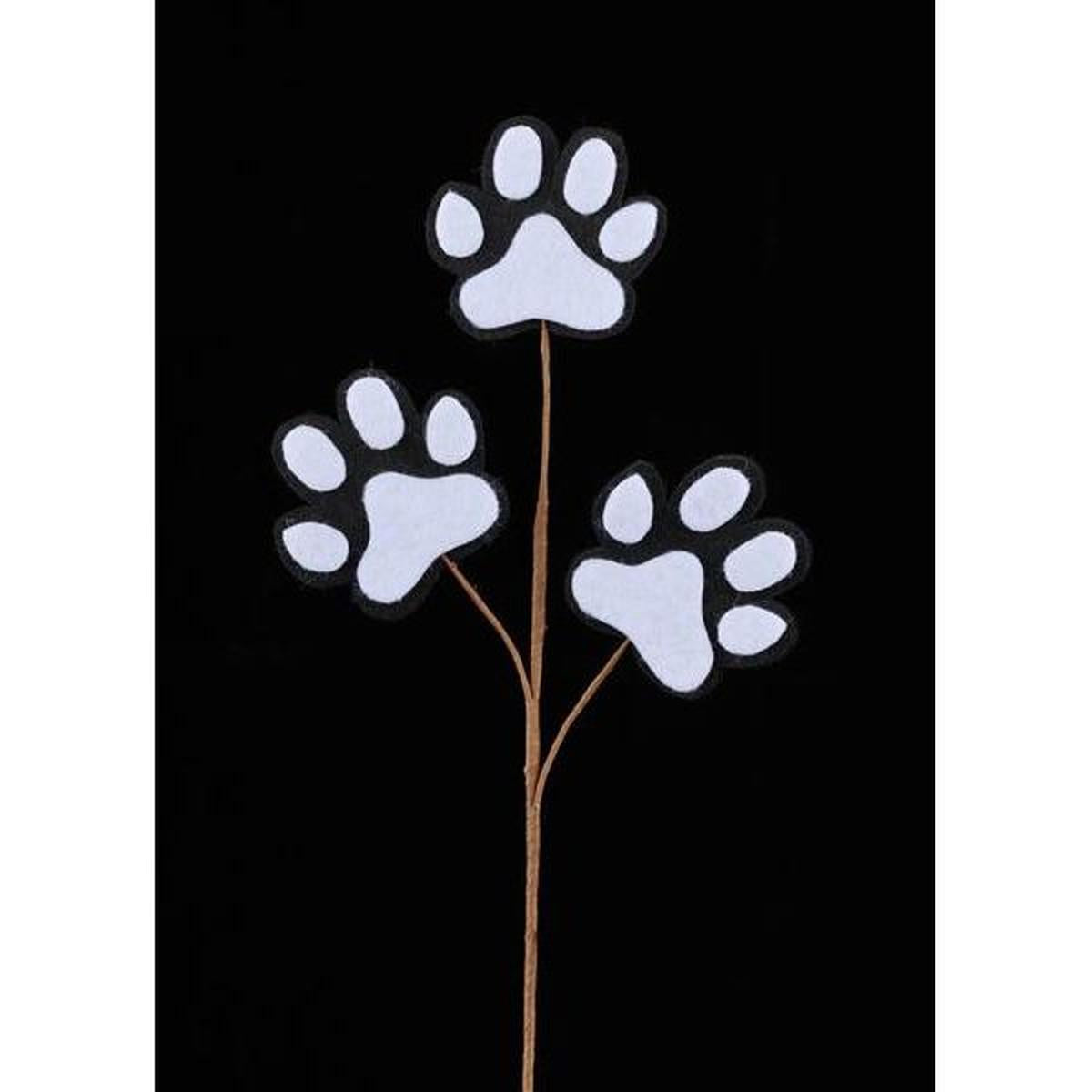 Shop For 13.5" Felt Paw Print Spray: Black/White at Michelle's aDOORable Creations