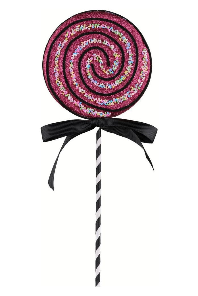 13.75" Glitter Lollipop Pick (Assorted) - Michelle's aDOORable Creations - Sprays and Picks