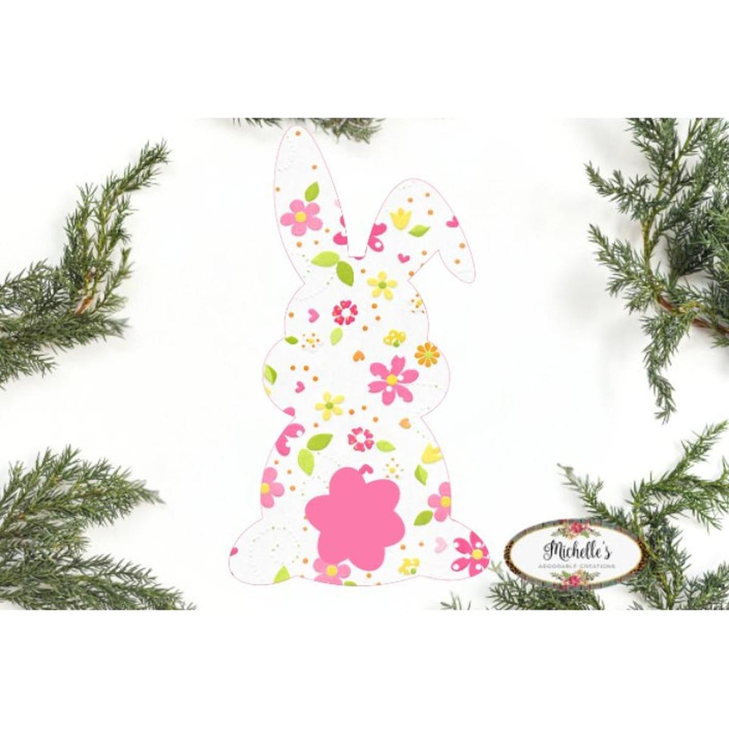 Shop For 13in Waterproof Sign: Floppy Ear Floral Bunny at Michelle's aDOORable Creations