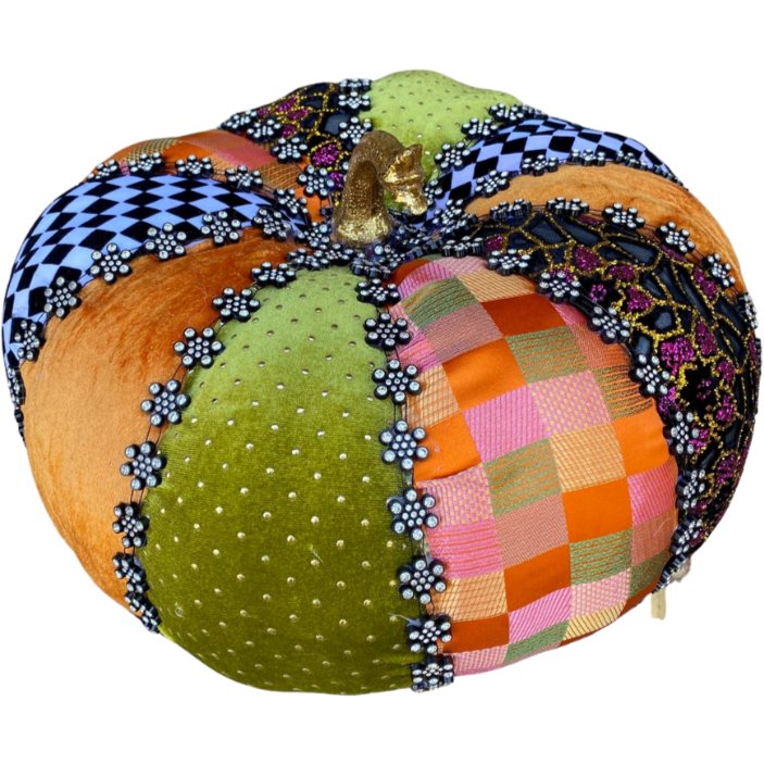 Shop For 14" Designer Diamond Trim Pumpkin: Multi at Michelle's aDOORable Creations