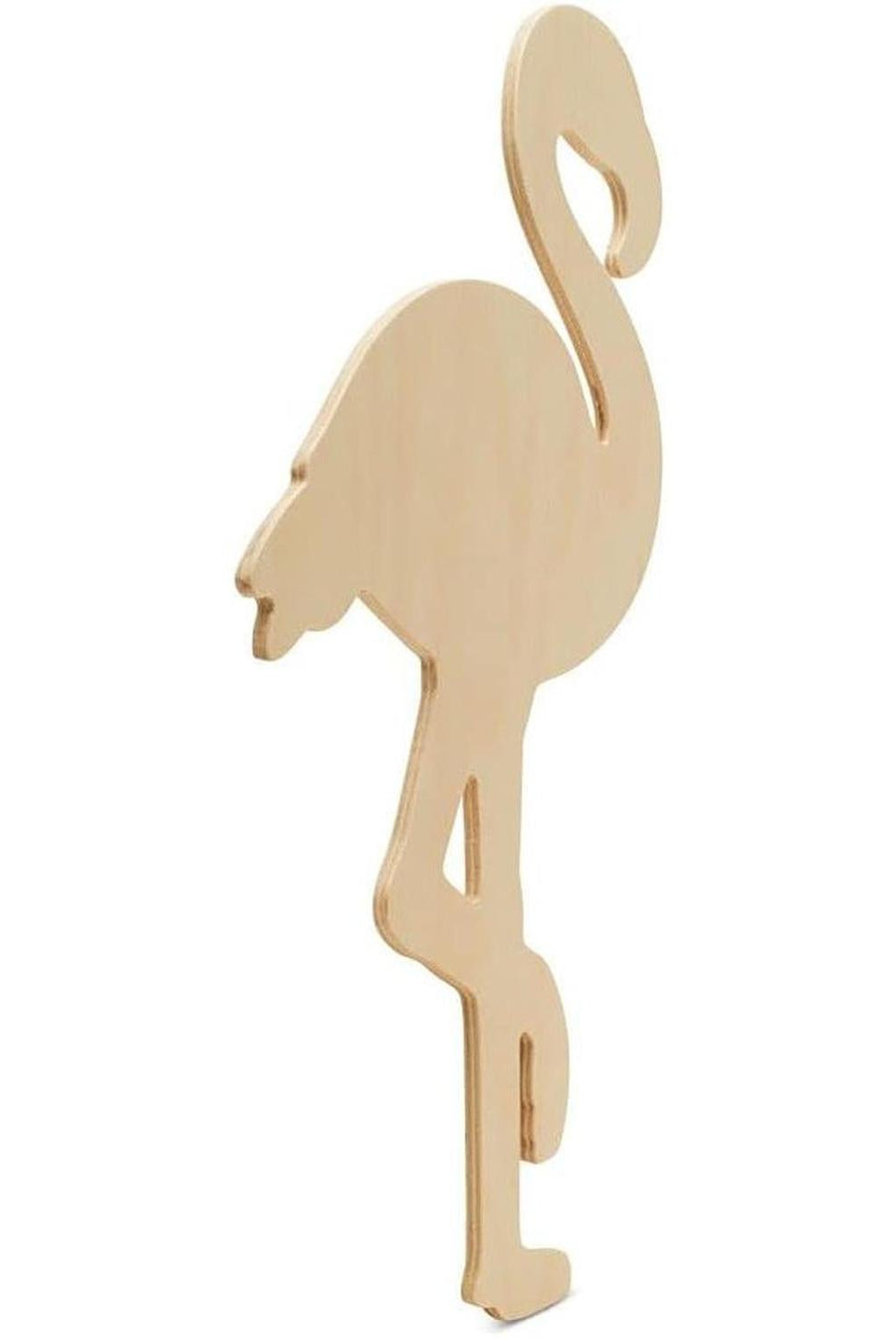 14" Unpainted MDF Flamingo Wood Cut Out