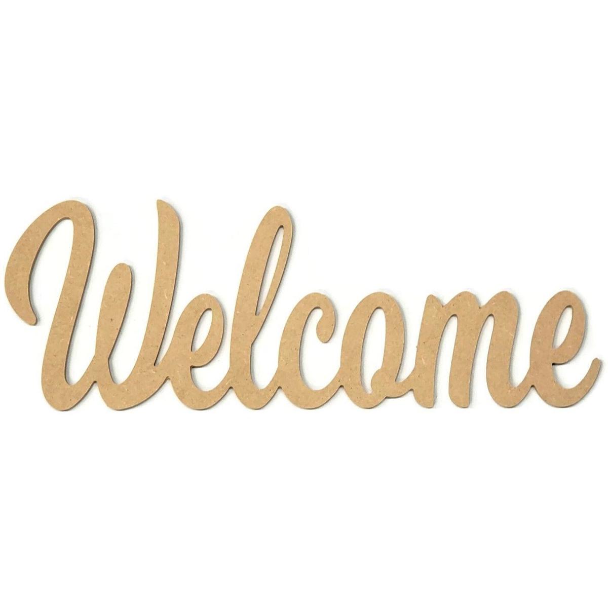 Shop For 14" Unpainted MDF Wood Welcome Cutout at Michelle's aDOORable Creations
