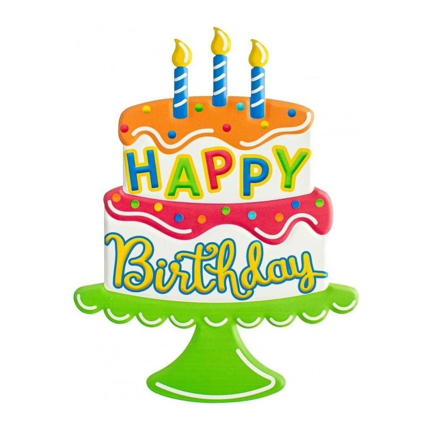 14.5" Metal Sign: Birthday Day Cake