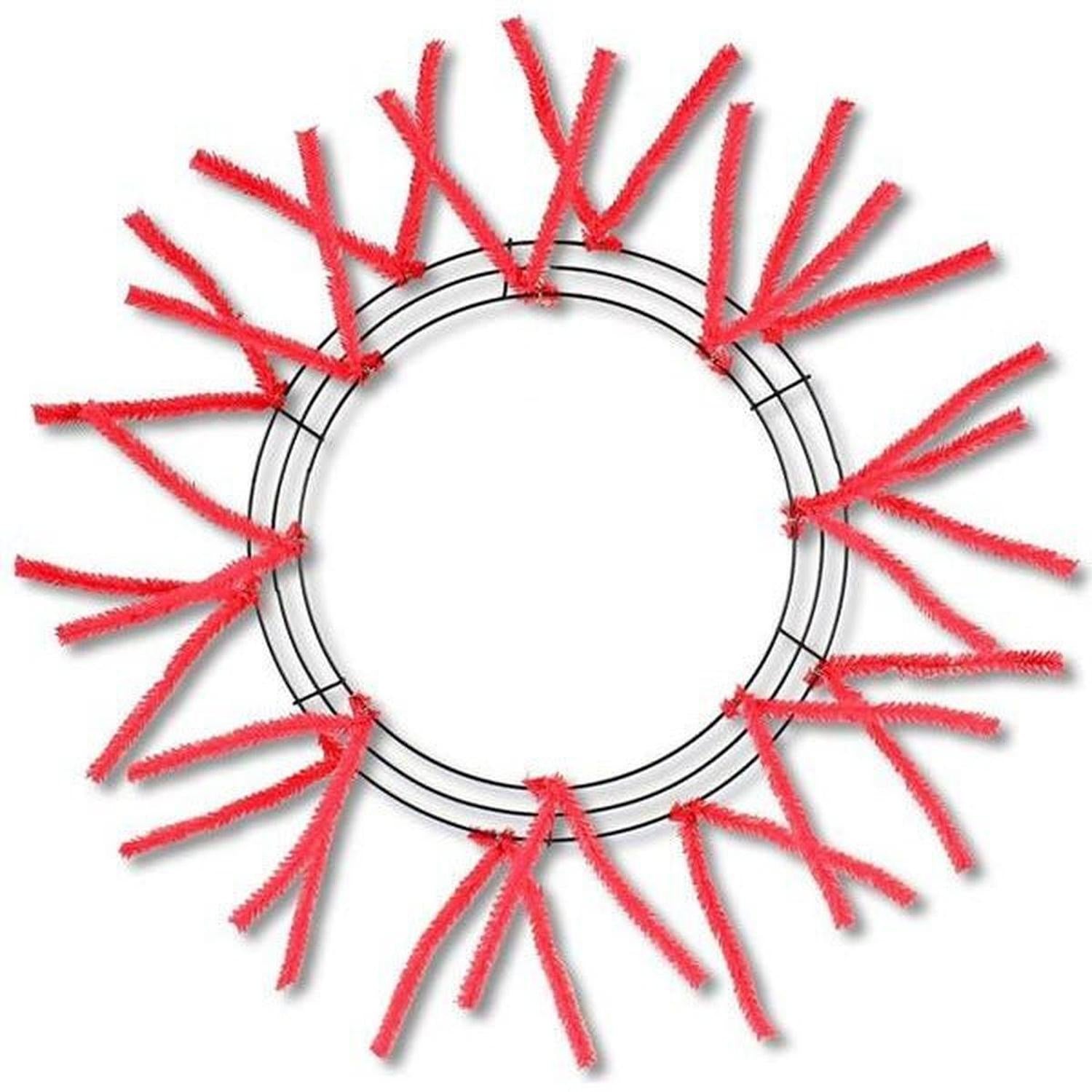 15-24" Pencil Work Wreath Form: Red