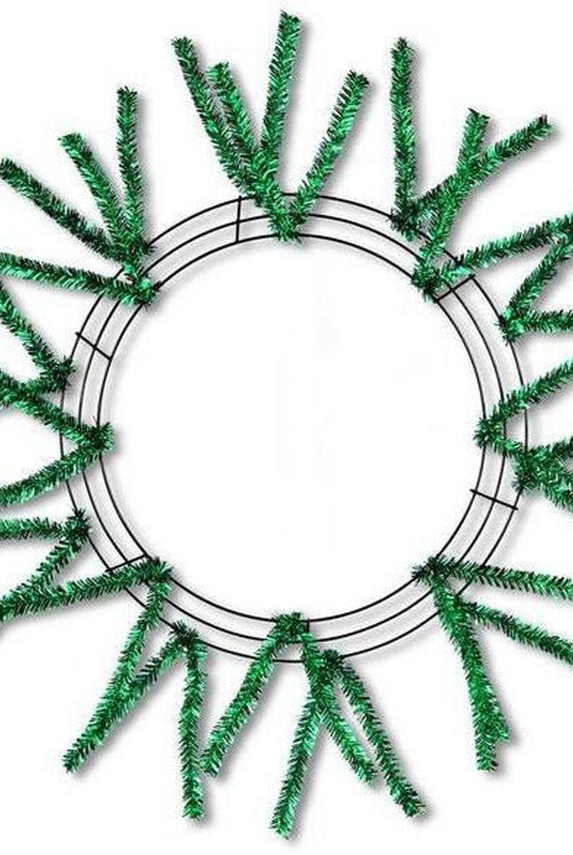 Shop For 15 - 24" Tinsel Work Wreath Form: Emerald Green at Michelle's aDOORable Creations
