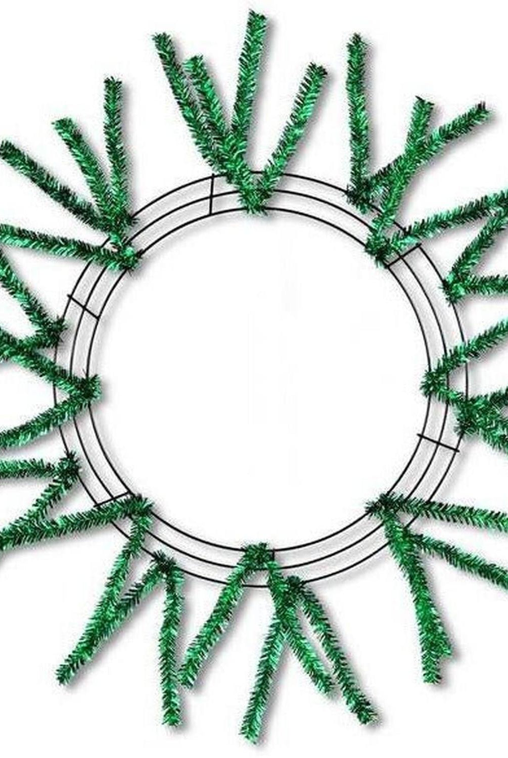 15-24" Tinsel Work Wreath Form: Emerald Green