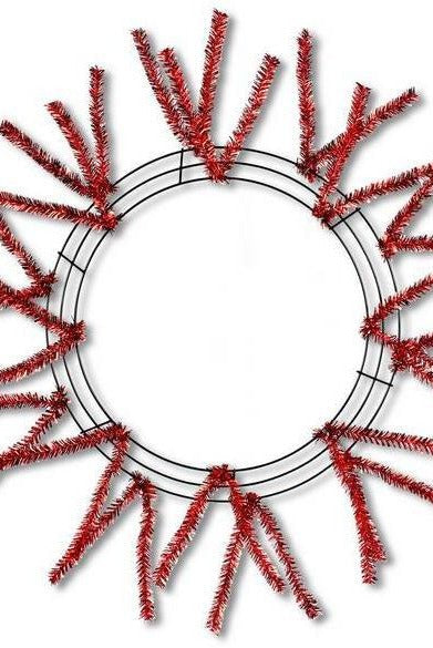 Shop For 15 - 24" Tinsel Work Wreath Form: Metallic Red at Michelle's aDOORable Creations