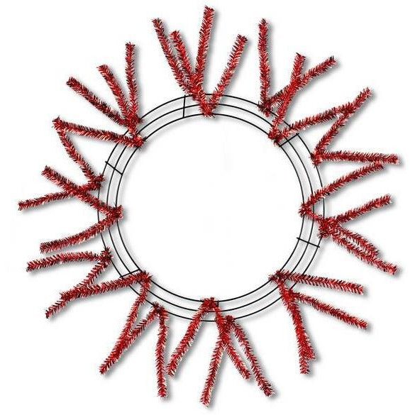 Shop For 15 - 24" Tinsel Work Wreath Form: Metallic Red at Michelle's aDOORable Creations
