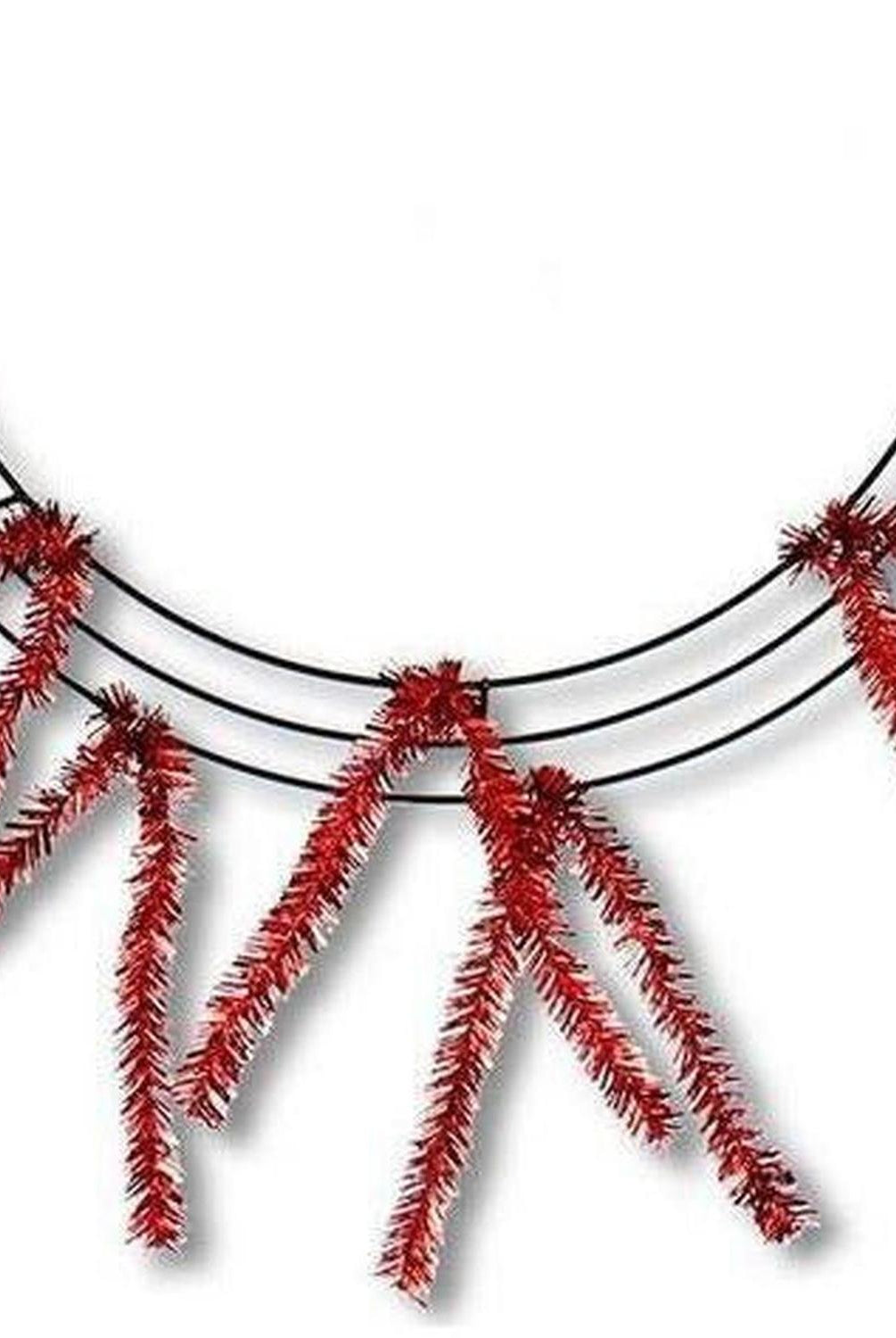 15-24" Tinsel Work Wreath Form: Metallic Red