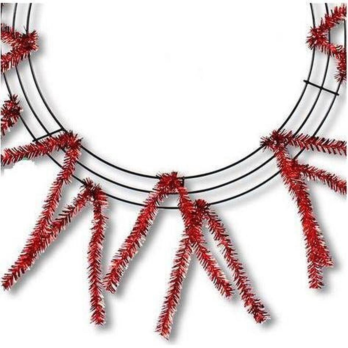 Shop For 15 - 24" Tinsel Work Wreath Form: Metallic Red at Michelle's aDOORable Creations