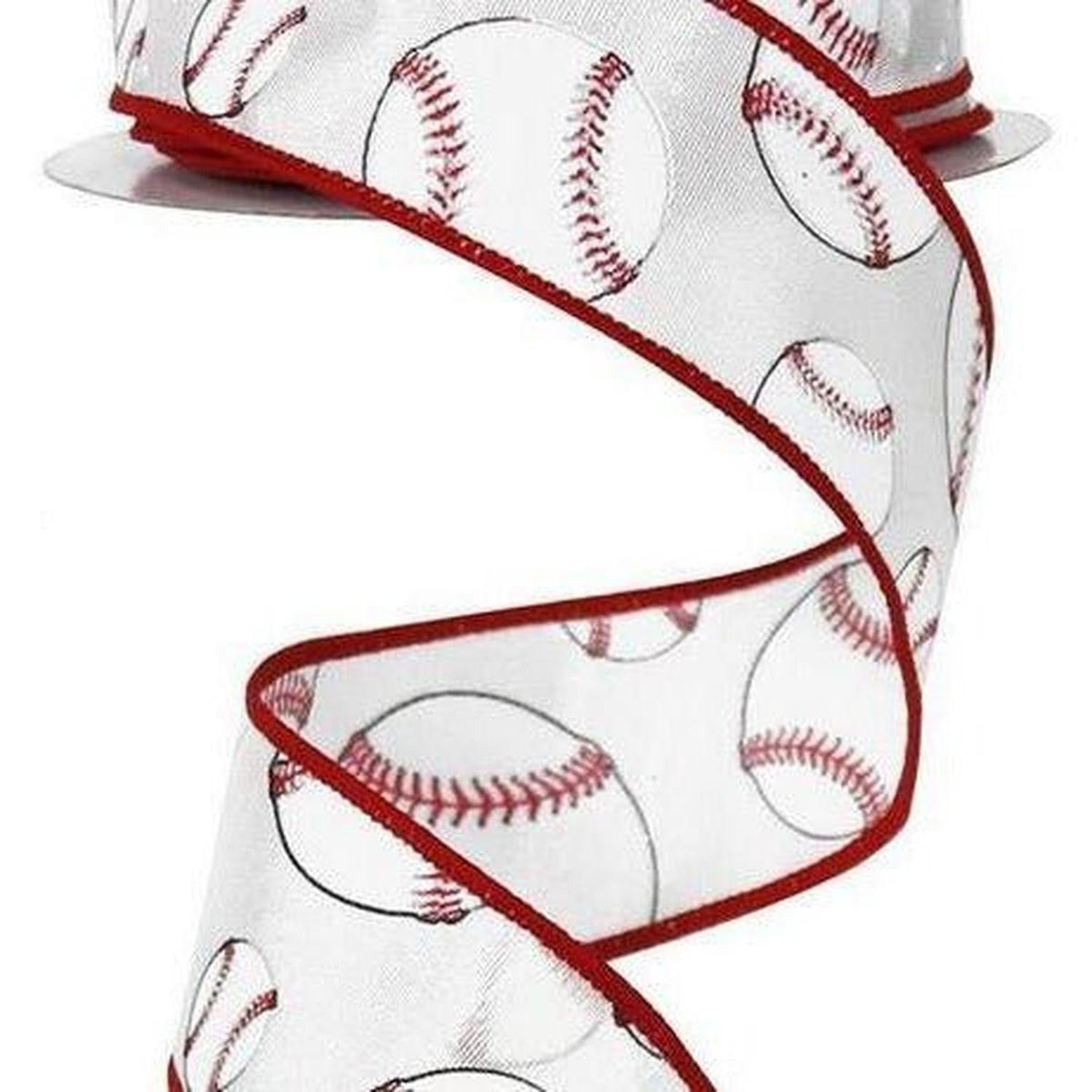 Shop For 1.5" Baseball Ribbon (10 Yards) at Michelle's aDOORable Creations