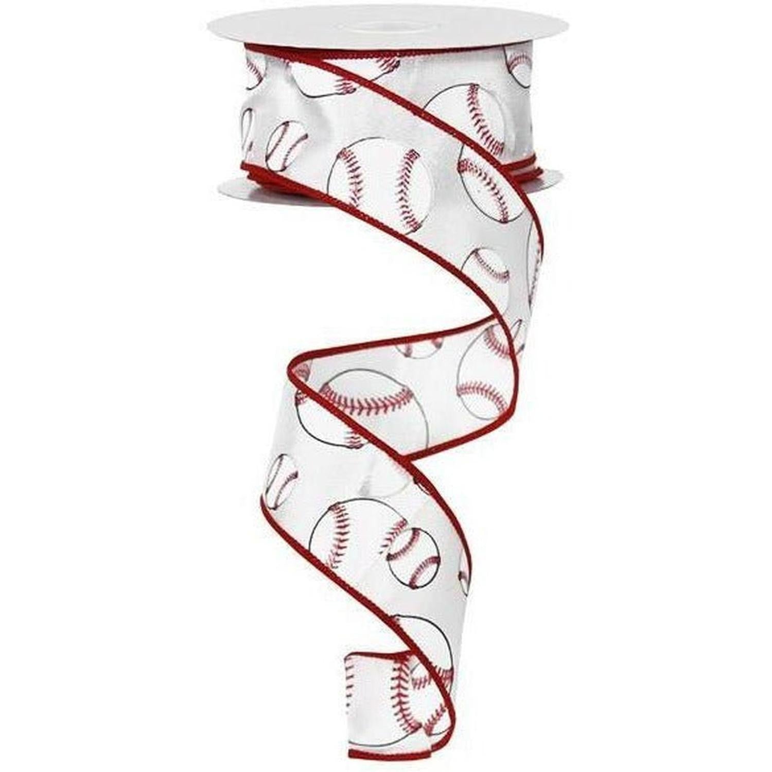 Shop For 1.5" Baseball Ribbon (10 Yards) at Michelle's aDOORable Creations