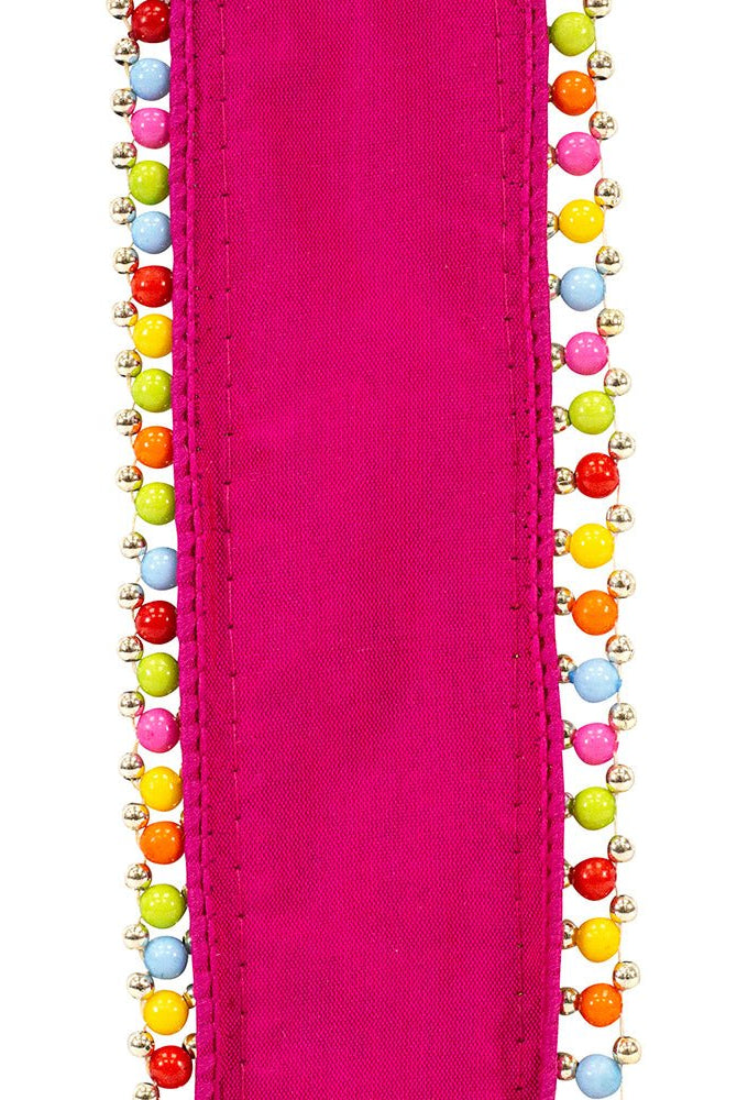 Shop For 1.5" Beaded Candy Edge Ribbon: Fuchsia (5 Yards) at Michelle's aDOORable Creations