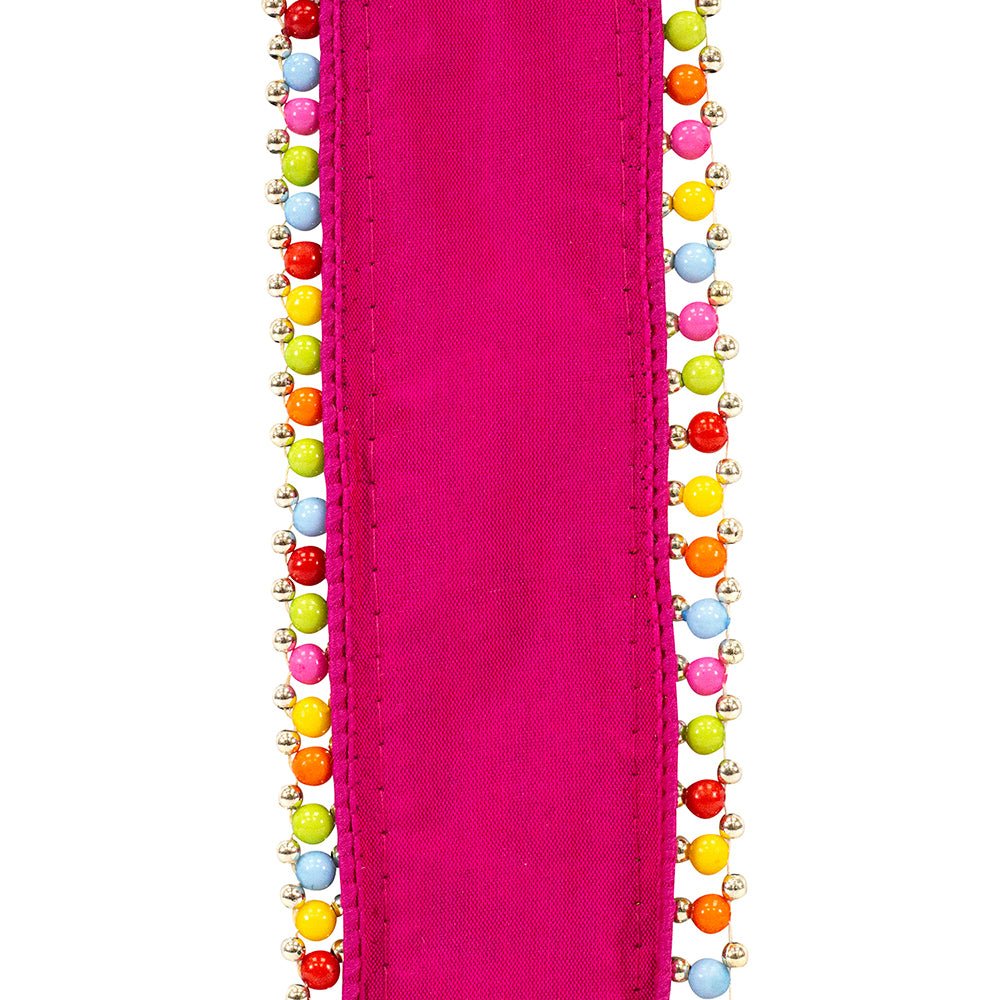 Shop For 1.5" Beaded Candy Edge Ribbon: Fuchsia (5 Yards) at Michelle's aDOORable Creations