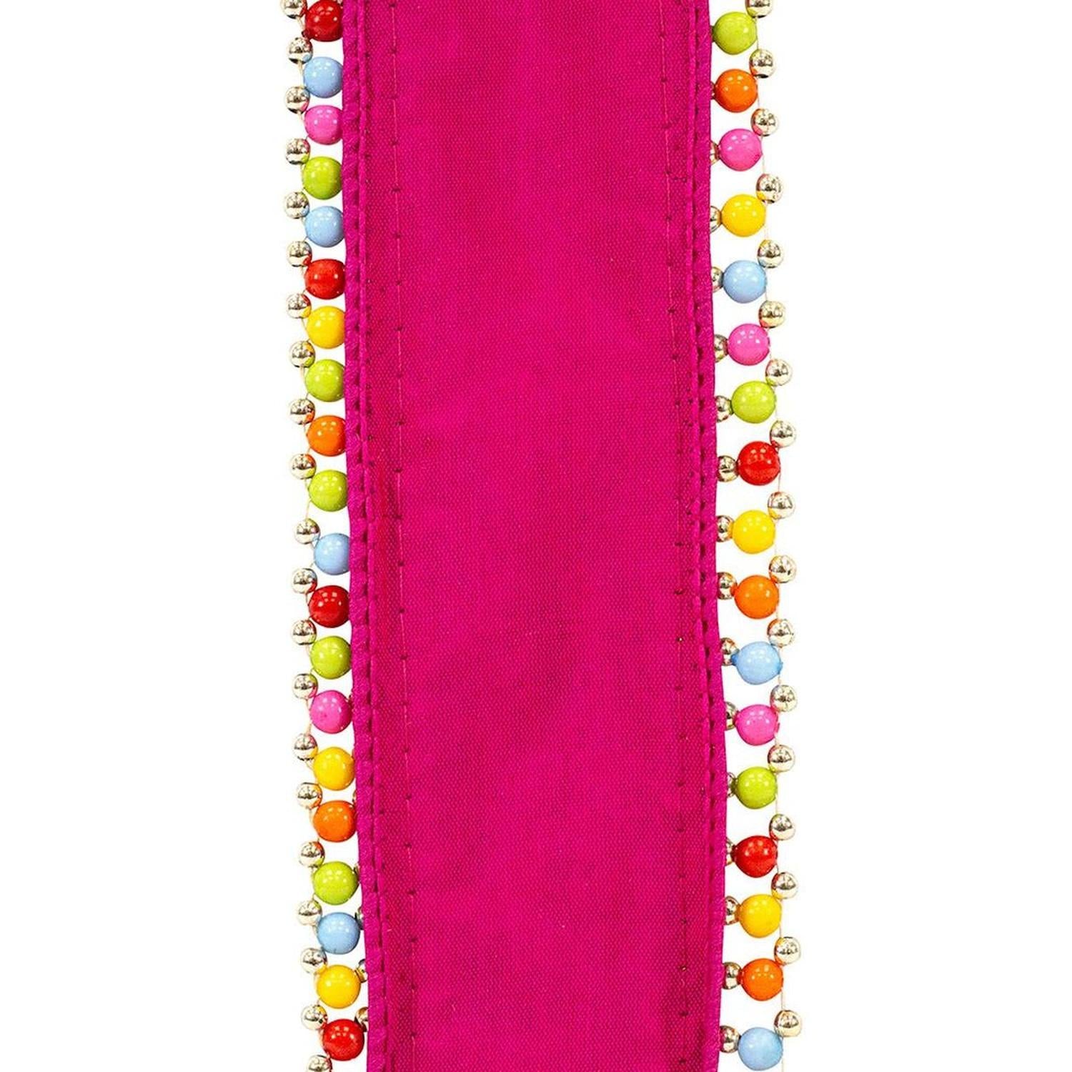 Shop For 1.5" Beaded Candy Edge Ribbon: Fuchsia (5 Yards) at Michelle's aDOORable Creations