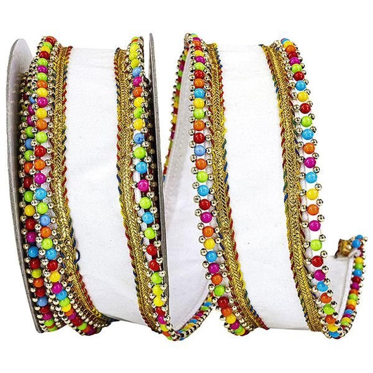 Shop For 1.5" Beaded Candy Edge Ribbon: White (5 Yards) at Michelle's aDOORable Creations