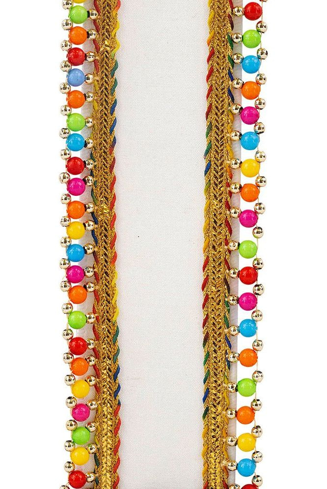 1.5" Beaded Candy Edge Ribbon: White (5 Yards) - Michelle's aDOORable Creations - Wired Edge Ribbon