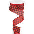 Shop For 1.5" Bias Gingham Ribbon: Red & Black (10 Yards) at Michelle's aDOORable Creations