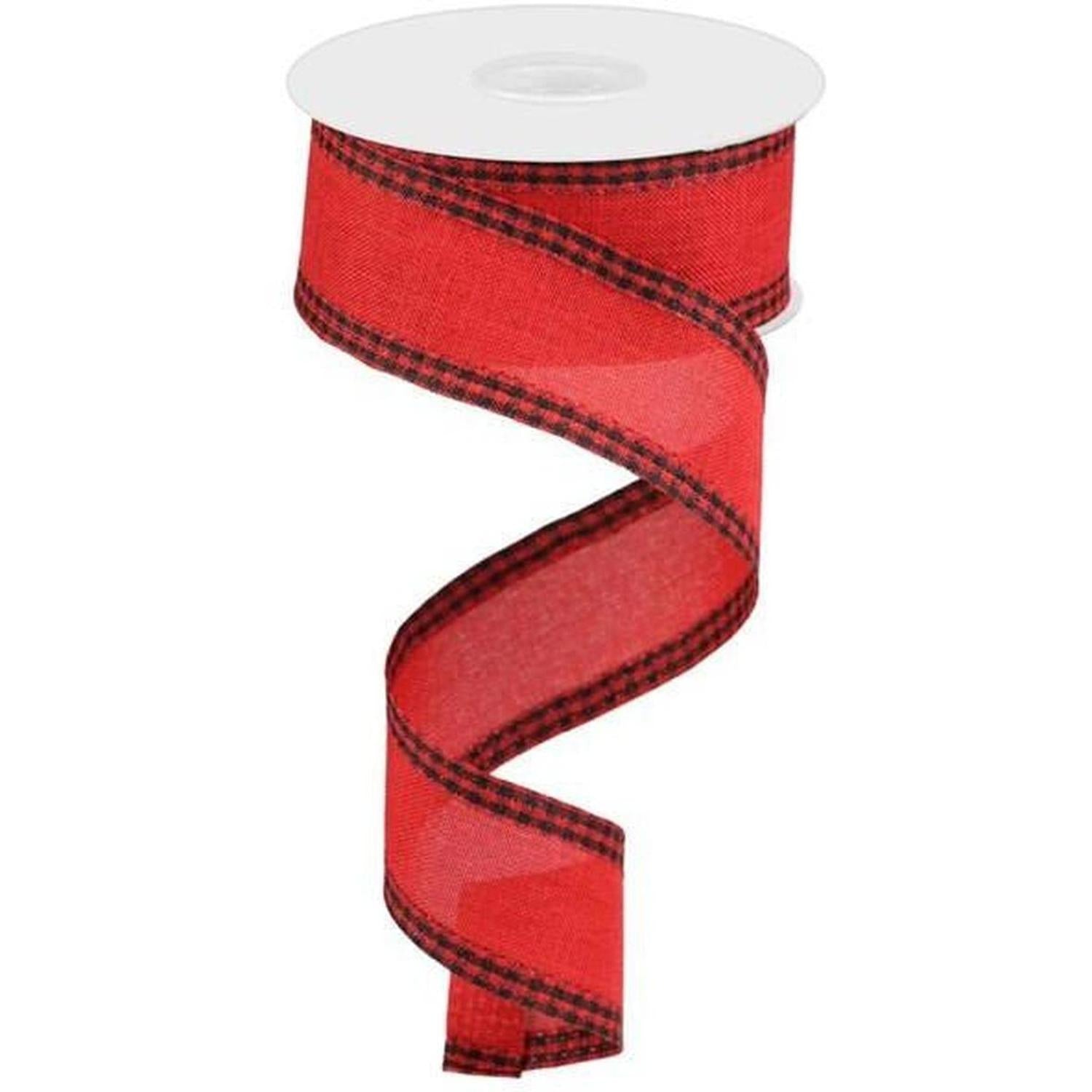 Shop For 1.5" Black Gingham Edge Ribbon: Red (10 Yards) at Michelle's aDOORable Creations