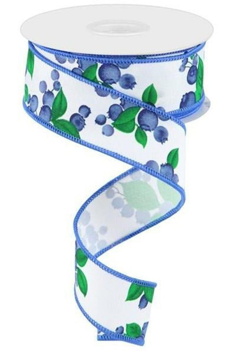 Shop For 1.5" Blueberry Ribbon: White (10 Yards) at Michelle's aDOORable Creations