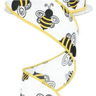 Shop For 1.5" Bumble Bee Ribbon: White Satin (10 Yards) at Michelle's aDOORable Creations