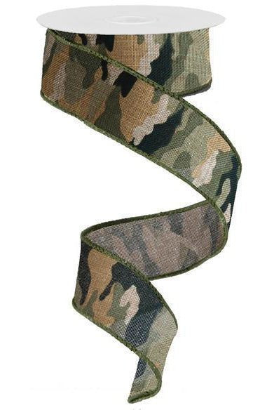 Shop For 1.5" Camouflage on Royal Ribbon: Camo (10 Yards) at Michelle's aDOORable Creations