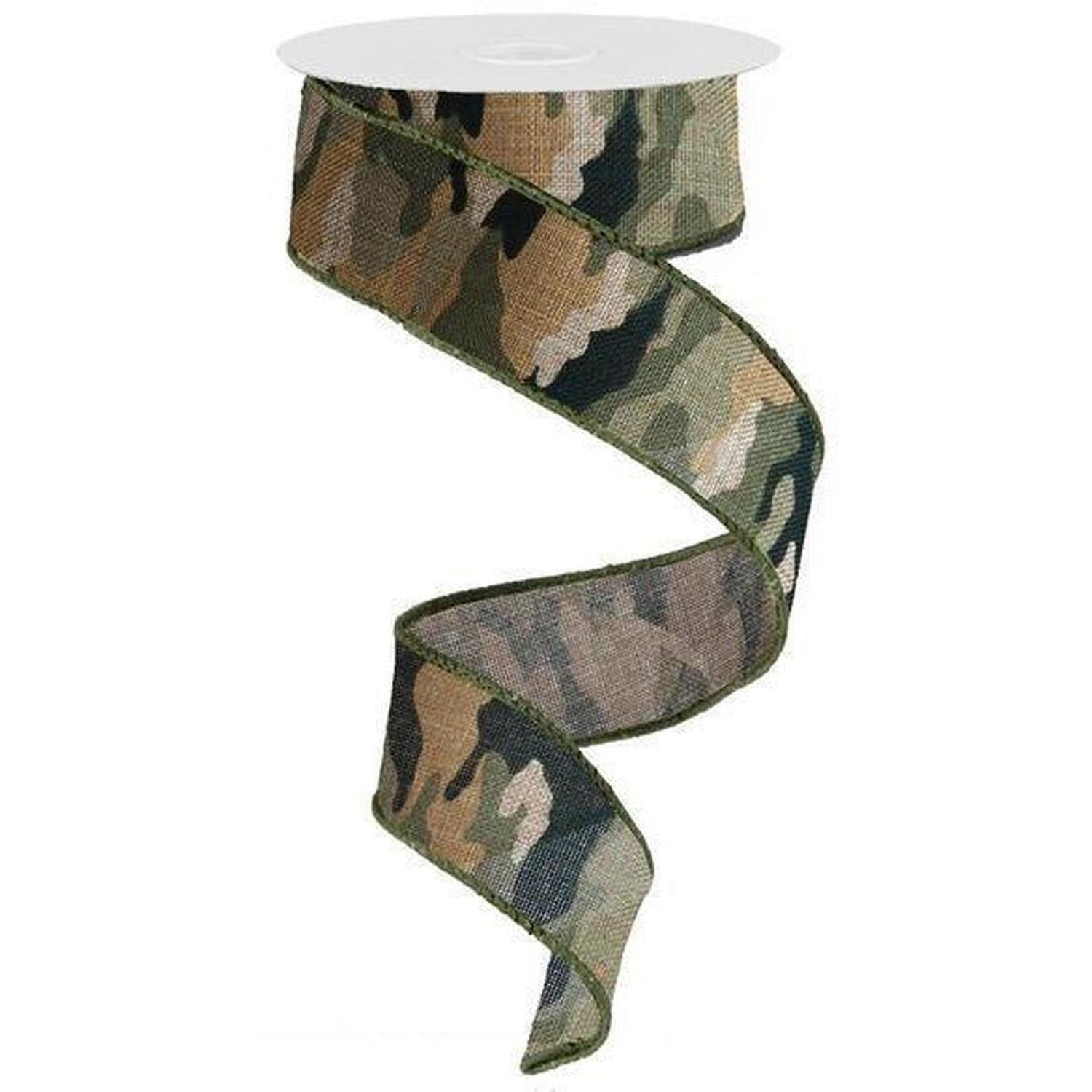 Shop For 1.5" Camouflage on Royal Ribbon: Camo (10 Yards) at Michelle's aDOORable Creations
