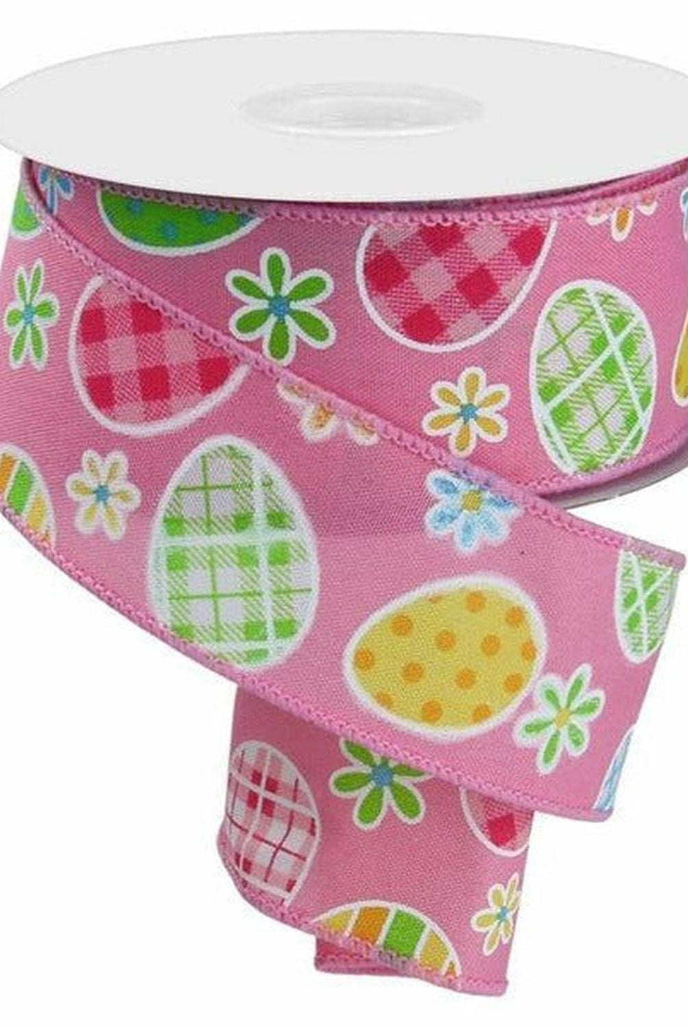 Shop For 1.5" Check Plaid Easter Egg Ribbon: Light Pink (10 Yards) at Michelle's aDOORable Creations
