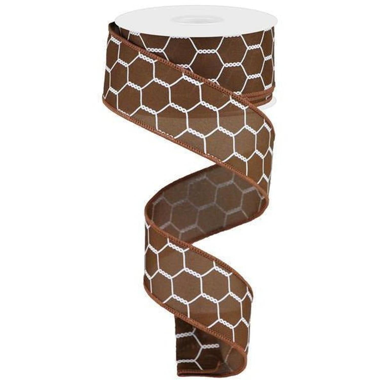 Shop For 1.5" Chicken Wire Ribbon: Chocolate (10 Yards) at Michelle's aDOORable Creations