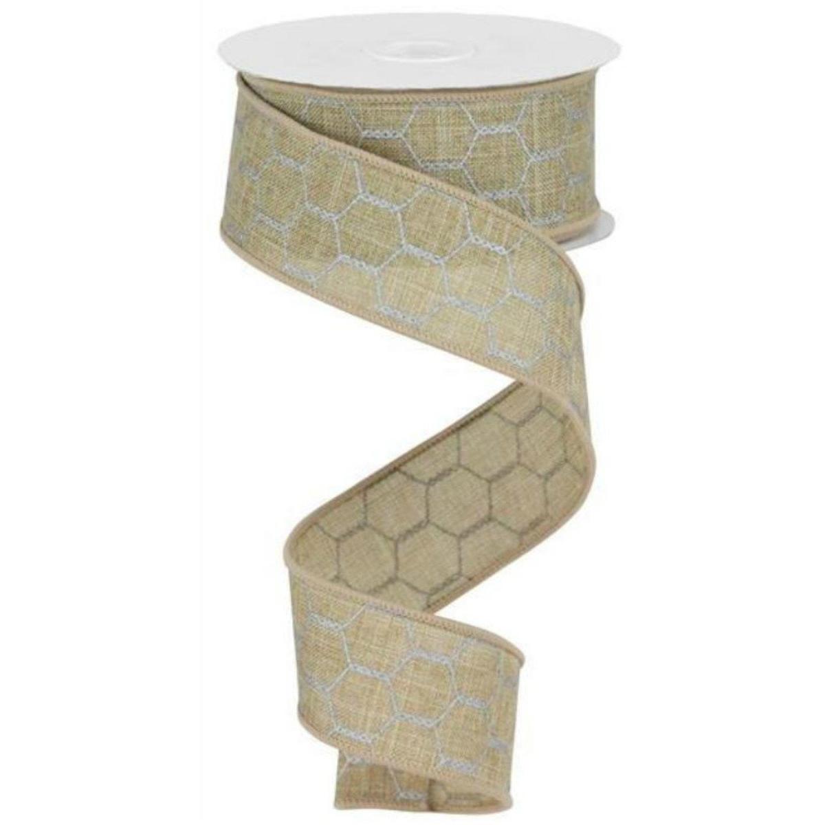 Shop For 1.5" Chicken Wire Ribbon: Light Beige (10 Yards) at Michelle's aDOORable Creations