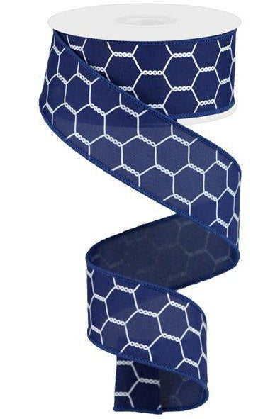 Shop For 1.5" Chicken Wire Ribbon: Navy Blue (10 Yards) at Michelle's aDOORable Creations