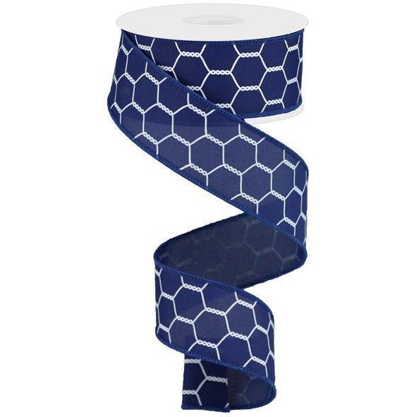 Shop For 1.5" Chicken Wire Ribbon: Navy Blue (10 Yards) at Michelle's aDOORable Creations