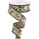 Shop For 1.5" Cotton Pod Ribbon: Brown & White (10 Yards) at Michelle's aDOORable Creations