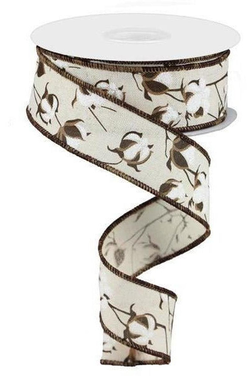 Shop For 1.5" Cotton Pod Ribbon: Cream & White (10 Yards) at Michelle's aDOORable Creations
