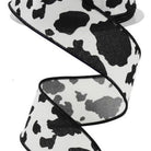 Shop For 1.5" Cowhide Print Ribbon: Black & Ivory (10 Yards) at Michelle's aDOORable Creations